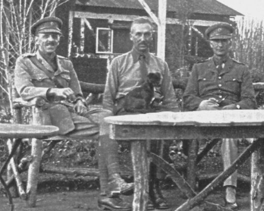 Major Sandham, centre.